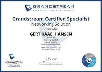 Net-Com ApS Certificeret Grandstream Specialist