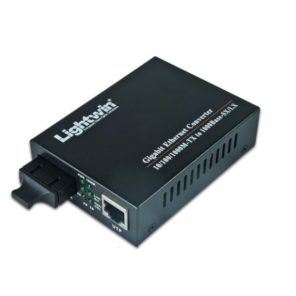 Lightwin Media converter, SC, Single mode