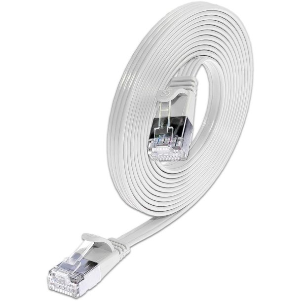 CAT6 Slim Patch Cord, U/UTP, flat, hvid