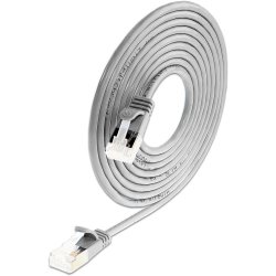 CAT6A 10G, Light Patchkabel rund, Sk&aelig;rmet, &Oslash; 3.8mm, gr&aring;