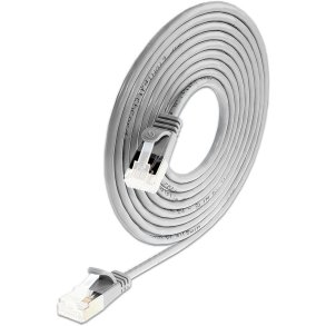 CAT6A 10G, Light Patchkabel rund, Sk&aelig;rmet, &Oslash; 3.8mm, gr&aring;