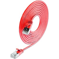 CAT6 Light Patchkabel rund, Skrmet,  3.8mm, Rd