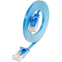 CAT6 Slim Patch Cord, U/UTP, flat, Bl,