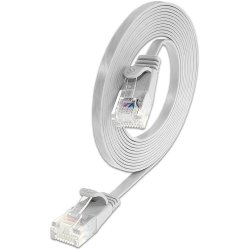 CAT6 Slim Patch Cord, U/UTP, flat, hvid