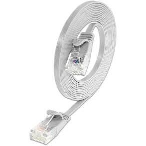 CAT6 Slim Patch Cord, U/UTP, flat, hvid