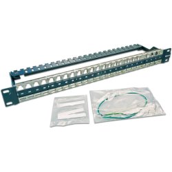 High Quality 48-Port Patchpanel for Keystone, 19", metal, sk&aelig;rmet