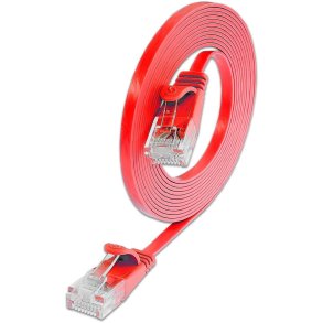 CAT6 Slim Patch Cord, U/UTP, flat, R�d,
