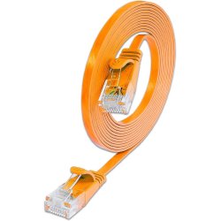CAT6 Slim Patch Cord, U/UTP, flat, Orange,