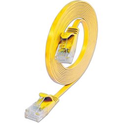 CAT6 Slim Patch Cord, U/UTP, flat, Gul,
