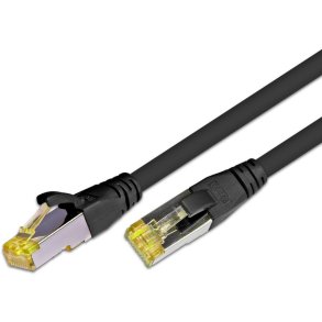 CAT6A HQ Patchkabel, S/FTP, LSOH, Sort