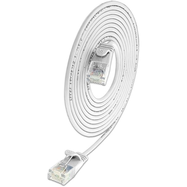 CAT6 Light Patchkabel rund,  2,8mm, Hvid