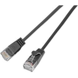 CAT6A 10G, Light Patchkabel rund, Sk&aelig;rmet, &Oslash; 3.8mm, SORT