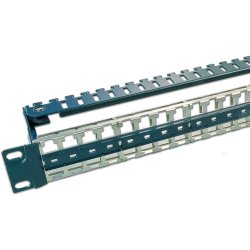 High Quality 48-Port Patchpanel for Keystone, 19", metal, sk&aelig;rmet