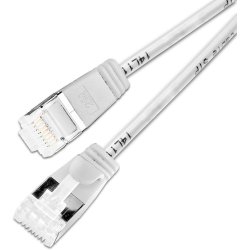 CAT6A 10G, Light Patchkabel rund, Sk&aelig;rmet, &Oslash; 3.8mm, hvid