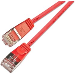 CAT6 Light Patchkabel rund, Skrmet,  3.8mm, Rd