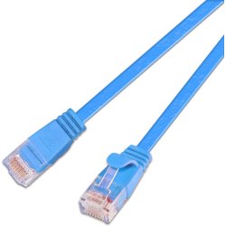 CAT6 Slim Patch Cord, U/UTP, flat, Bl,