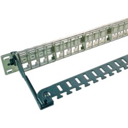 High Quality 48-Port Patchpanel for Keystone, 19", metal, sk&aelig;rmet