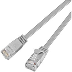 CAT6 Slim Patch Cord, U/UTP, flat, Gr,