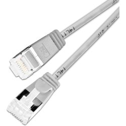 CAT6A 10G, Light Patchkabel rund, Sk&aelig;rmet, &Oslash; 3.8mm, gr&aring;