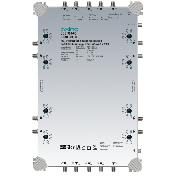 Axing SES 984-06 Single cable multiswitch (SCR) | 9 in 8 × 4 