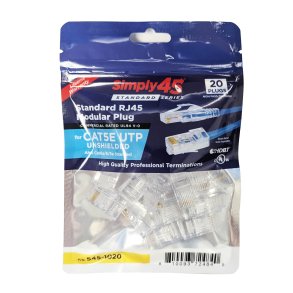 Simply45 Cat5e standart RJ45 bl&aring; 20 stk. S45-1020