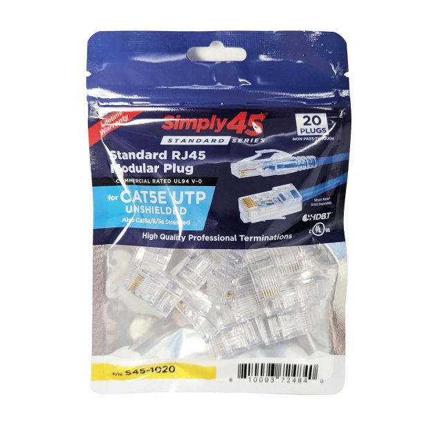 Simply45 Cat5e standart RJ45 bl 20 stk. S45-1020
