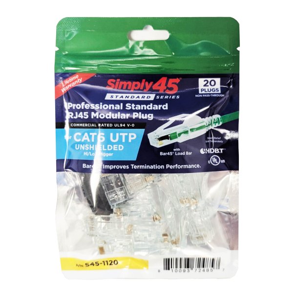 Simply45 Cat6/6A standart RJ45 grn 20 stk. S45-1120 