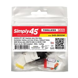 Simply45 Cat6/6A UTP Keystone hvid S45-3600W