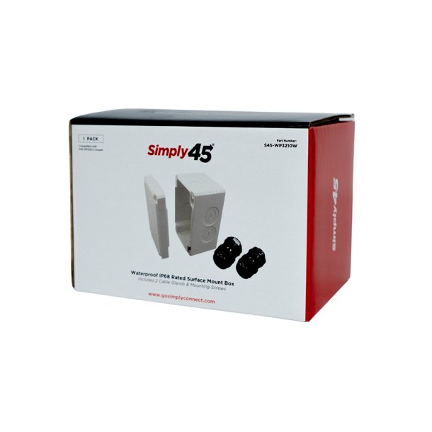 Simply45 - Vandt�t IP68 Overflademonteringsd�se (Hvid) S45-WP3210W