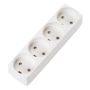 Stikd&aring;se T13 4R 4 udtag m/blindhul u/jord hvid