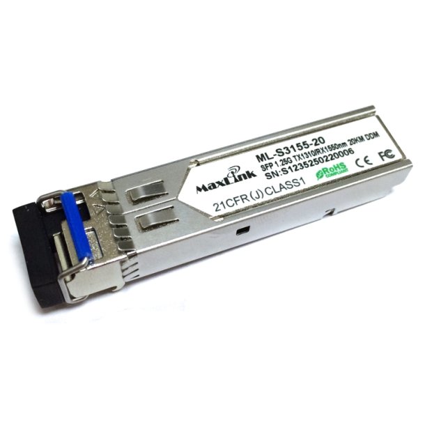 MaxLink ML-S3155-20 WDM(BiDi), SM, Tx 1310/Rx1550nm, 20KM, 1x LC connector, DDM